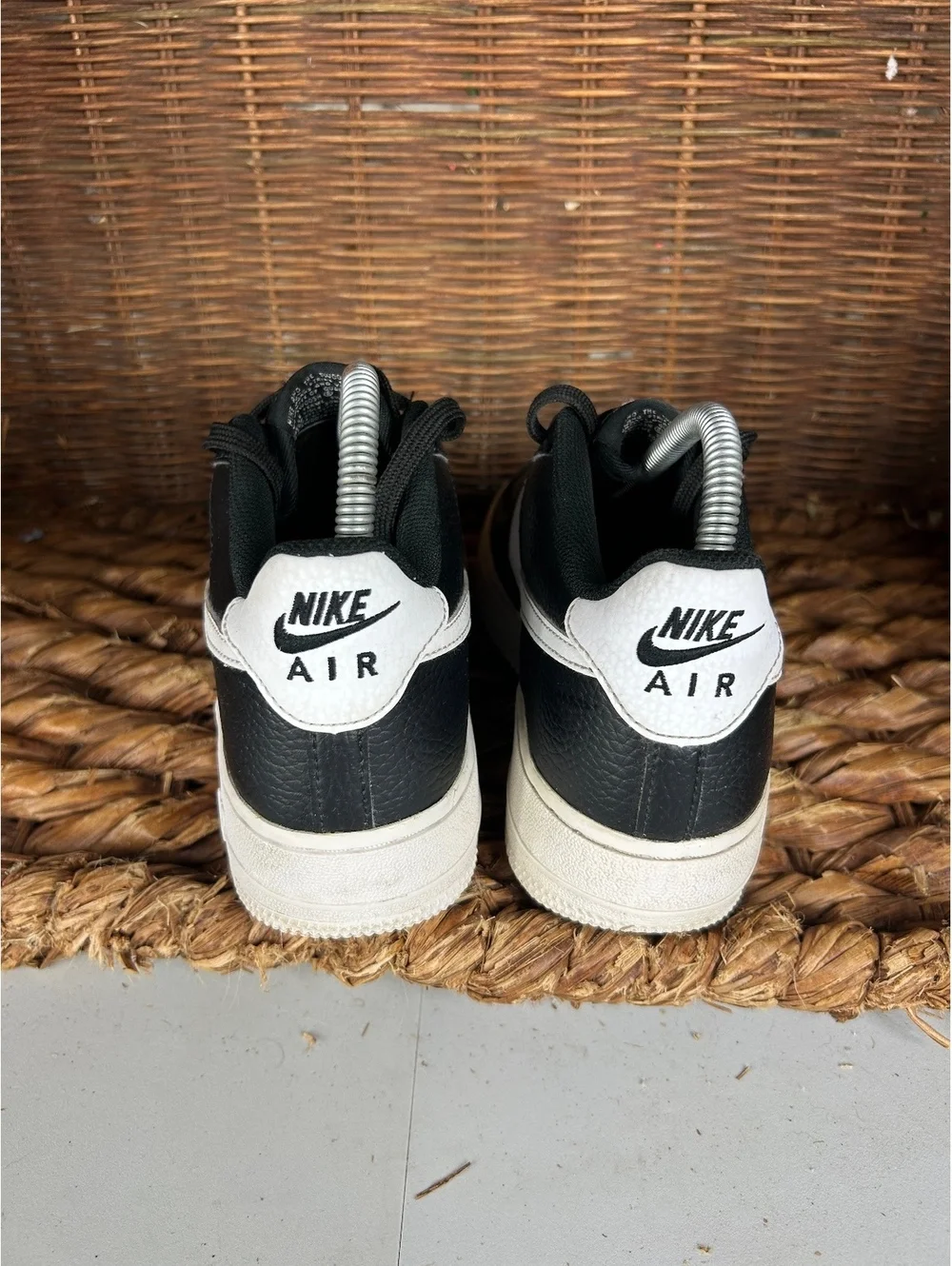 Nike Air Force 1 black and white low sneakers